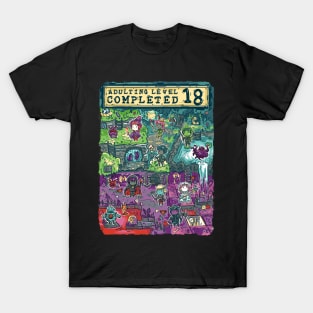 Adulting Level 18 Completed Birthday Gamer T-Shirt